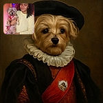 A cozy indoor photo of a person holding a small dog wearing a red bandana, standing in front of a colorful, decorated Christmas tree. The person smiles gently, dressed in a light yellow sweatshirt and green shorts with a Grinch pattern, capturing a warm holiday moment.