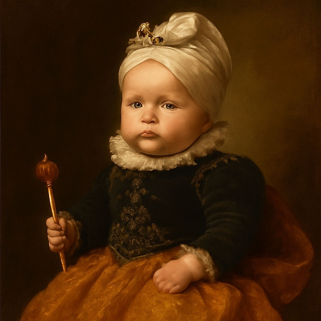 Two adorable babies dressed in matching black tops and bright yellow skirts sit side by side on a blue surface. Both wear white headbands with bows, and one baby holds a yellow flower, creating a charming and colorful scene full of cuteness and innocence.