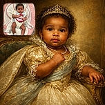 A cute baby with curly hair lounges comfortably in a pink and white cushioned baby seat, wearing a Minnie Mouse bib and white socks, looking curiously at the camera with tiny fists clenched.