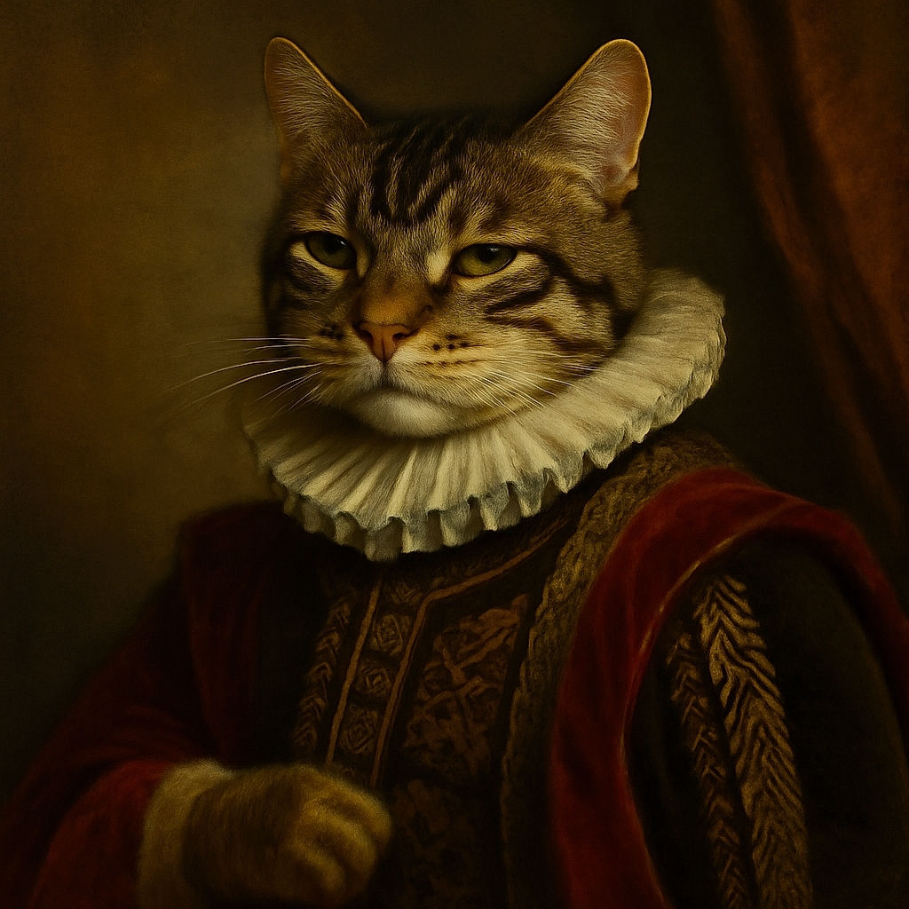 A relaxed tabby cat lounges on a dark leather chair, casually draped over a cereal box as if it's the comfiest spot in the house. The cat's half-closed eyes suggest it's either plotting world domination or just about to nap.