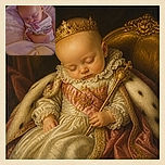 A sleepy baby is tucked into a mountain of pink blankets, calmly auditioning for the role of “world’s tiniest burrito” while a pacifier keeps the peace.