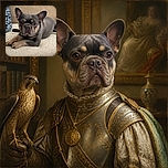 A serious-looking French bulldog lounges on a couch like a tiny, wrinkly bouncer guarding the cushions, while its enormous ears stand at attention for absolutely no apparent reason.