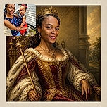 A smiling mother proudly holds her tiny fashion sidekick, whose red bows and starry outfit suggest she is ready to conquer both the family photo album and the backyard runway.