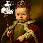 A cozy baby bundled up in a fluffy hooded outfit lounges comfortably on a soft chair, staring curiously at the camera with wide eyes. The vintage sepia filter adds a nostalgic vibe, while the date and time overlay stamp the moment in time like an old-school postcard.