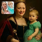 A cheerful woman with colorful braided hair holding a cute toddler dressed in a turquoise tutu dress with a pacifier, both sharing a cozy moment indoors with soft lighting and a simple background.