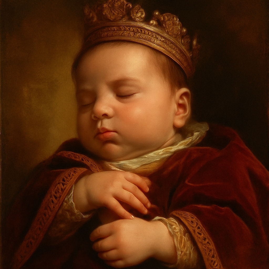 A peaceful sleeping newborn baby with delicate features and tiny hands curled up, wrapped in soft clothing, captured in a close-up that radiates warmth and innocence.