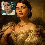 A close-up selfie of a young person making a playful pouty face, wearing hoop earrings and a necklace, with a blurred background suggesting an indoor setting.