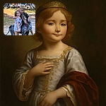 Two young children, a boy and a girl, are affectionately hugging a large dog outdoors in a rustic setting with vehicles and a garage in the background. The dog looks up lovingly at the boy while the kids smile gently, capturing a sweet moment of friendship and warmth.