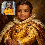 A cheerful baby dressed in a bright orange outfit sits comfortably in a car seat, flashing a sweet smile that could brighten anyone's day. The car interior is softly blurred in the background, focusing all attention on the adorable little passenger.