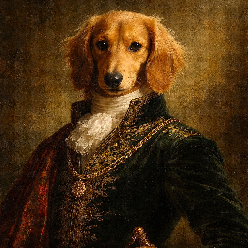A charming golden-furred dog named Romeo lounges on the back of a cozy couch, gazing thoughtfully at the camera. The soft indoor lighting highlights his silky fur, while a window behind him shows a blurred outdoor staircase. The text 'Romeo' with a heart emoji adds a sweet personal touch to the photo.