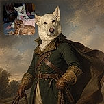 A fluffy white dog sits upright like a bewildered castle guard while a curly brown dog sprawls across the bed in front, completely committed to maximum relaxation. A third furry visitor peeks in at the bottom, and the flash gives the whole bedroom scene a wonderfully chaotic late-night-pet-party vibe.