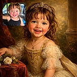 A joyful toddler with rosy cheeks and bright eyes beams happily inside a car, wearing a black tank top and surrounded by colorful objects, including a prominent pink item in the foreground.