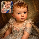 A curious baby with tousled hair sits in a shopping cart, looking intently to the side as if spotting a secret aisle treasure. The scene captures the everyday adventure of grocery shopping with a tiny explorer in tow.