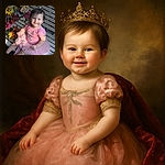 A joyful baby girl in a frilly pink tutu is sitting on a rustic white wooden bench surrounded by colorful artificial flowers, with a book open at her feet, beaming a toothy smile that lights up the scene.