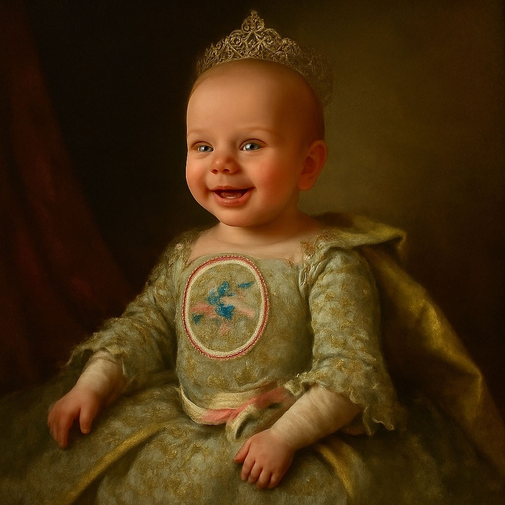 A joyful baby dressed in a Star Wars themed outfit with bright pink pants and cute socks, lying on a cozy butterfly-patterned blanket, flashing a big smile that could brighten anyone's day.