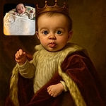 A curious baby peeks out from under a cozy blanket embroidered with 'Welcome to the World,' sticking their tongue out in a playful and adorable manner while resting on a patterned cushion.