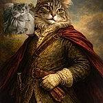 A fluffy gray long-haired cat stares off-camera with a slightly open mouth and full whiskers, sprawled on a beige blanket/sofa while a TV remote peeks into the corner — equal parts regal and couch potato.