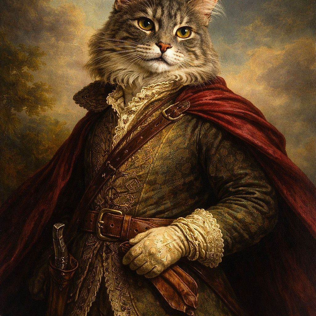 A fluffy gray long-haired cat stares off-camera with a slightly open mouth and full whiskers, sprawled on a beige blanket/sofa while a TV remote peeks into the corner — equal parts regal and couch potato.