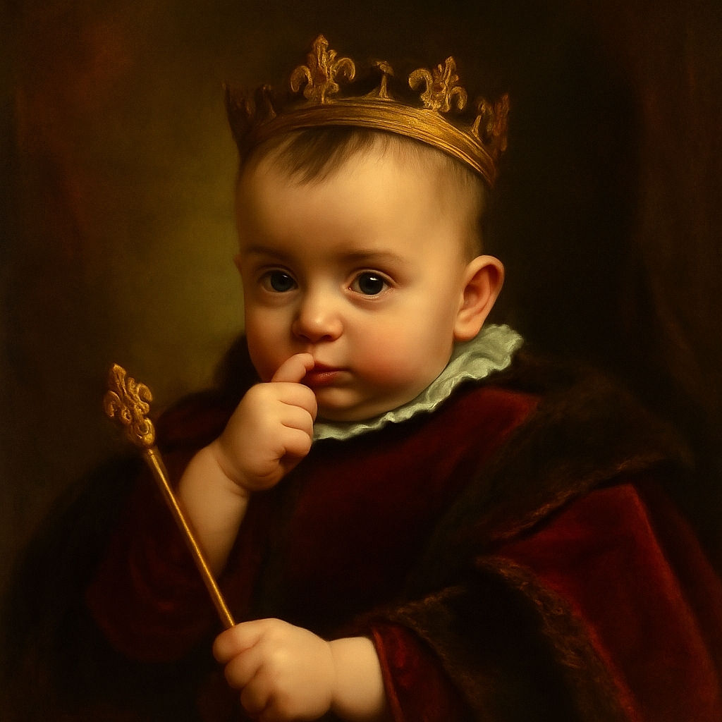 A cute baby with a bib is busy munching food in a high chair, surrounded by a cozy home setting with patterned curtains and a playful toy on the tray, while an adult's hands are cutting food in the foreground.