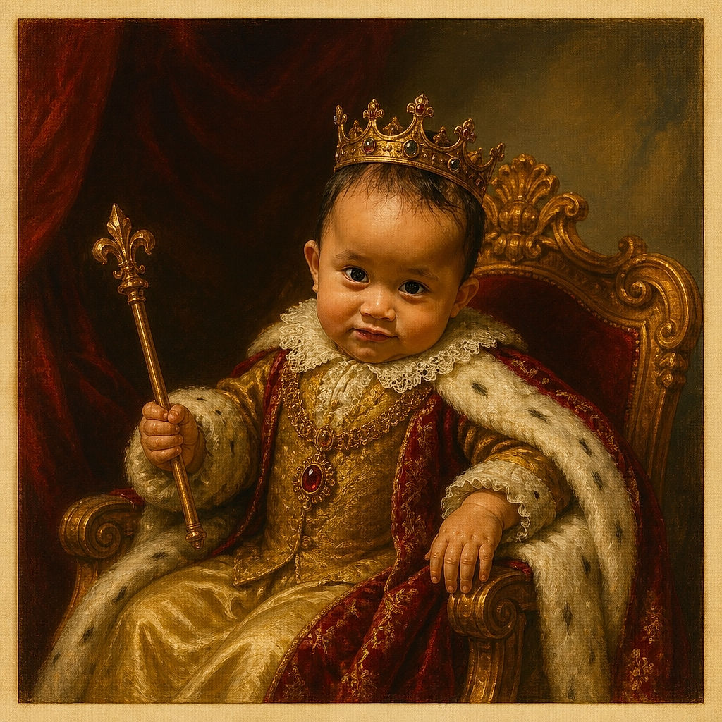 A determined little baby charges toward the camera with a tiny orange snack in hand, looking ready to negotiate for more treats. Behind the pint-sized adventurer are fabric drawers, toys, carpet, and a bed or table edge serving as the great expedition frontier.
