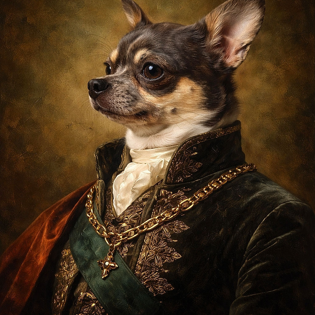 A close-up side profile of a small dog, possibly a Chihuahua, nestled cozily against a soft blanket with a blurred indoor background, capturing a moment of calm and curiosity.