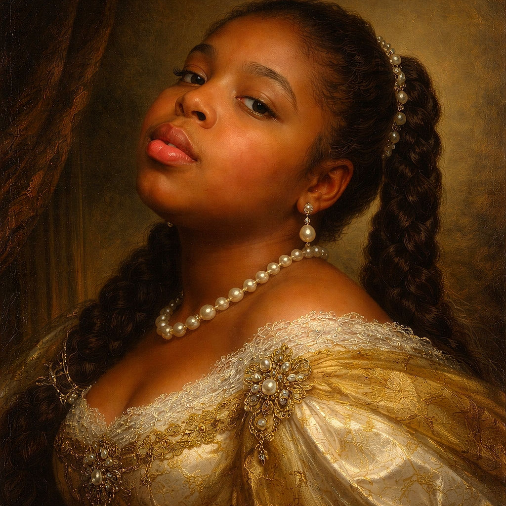 A close-up selfie of a young person with braided hair, puckering their lips playfully. The warm lighting highlights the smooth skin and glossy lips, while the background remains dim and out of focus, giving the photo an intimate vibe.