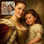 A cheerful selfie featuring a smiling woman and a joyful little girl sharing a candid moment indoors, with ceiling lights softly illuminating their happy faces.