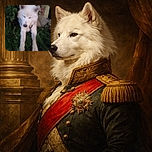 A blurry photo of a white dog with its eyes closed, stretching its front paws forward surrounded by green foliage. The image has a watermark and text overlay at the bottom left corner indicating it was shot on a Moto G Play in 2023.
