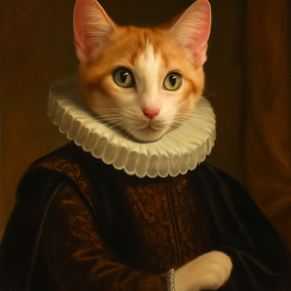 A curious orange and white kitten peeks out from a cozy, fluffy cat hammock, with wide eyes and tiny paws gripping the edge, basking in soft natural light near a window.