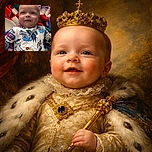 A happy baby lies on a colorful patterned blanket, wearing a playful onesie decorated with cars and trucks. The baby looks content with a slight smile, while a hand gently holds their arm.