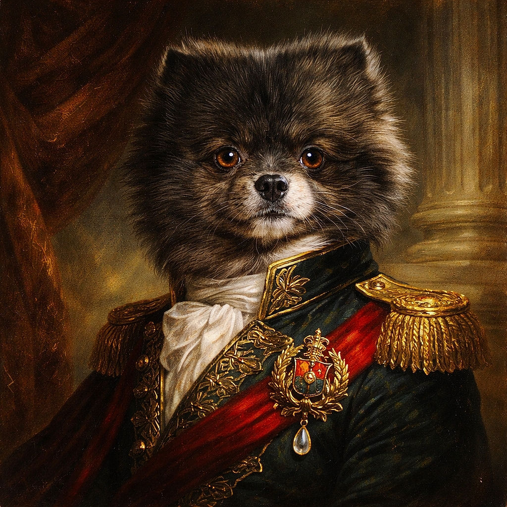 A fluffy, dark brown dog with curious eyes sits comfortably on a colorful blanket, bathed in warm sunlight streaming through a window, with a cozy room in the background.