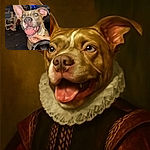 Two adorable dogs are caught in a candid moment indoors, one with a hilarious wide-eyed grin and perky ears, the other calmly gazing off to the side, all amidst a cozy cluttered background.