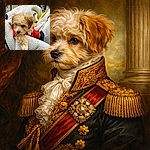 A fluffy tan puppy in a bright red shirt peeks out from a cozy sherpa blanket in a shopping cart, giving a rueful side-eye like it knows it’s the cutest item in the store.