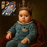 A wide-eyed baby dressed in cozy blue pajamas featuring a Mickey Mouse patch lounges comfortably in a cushy car seat lined with a soft blue blanket, looking curiously at the camera amidst a warm home setting.