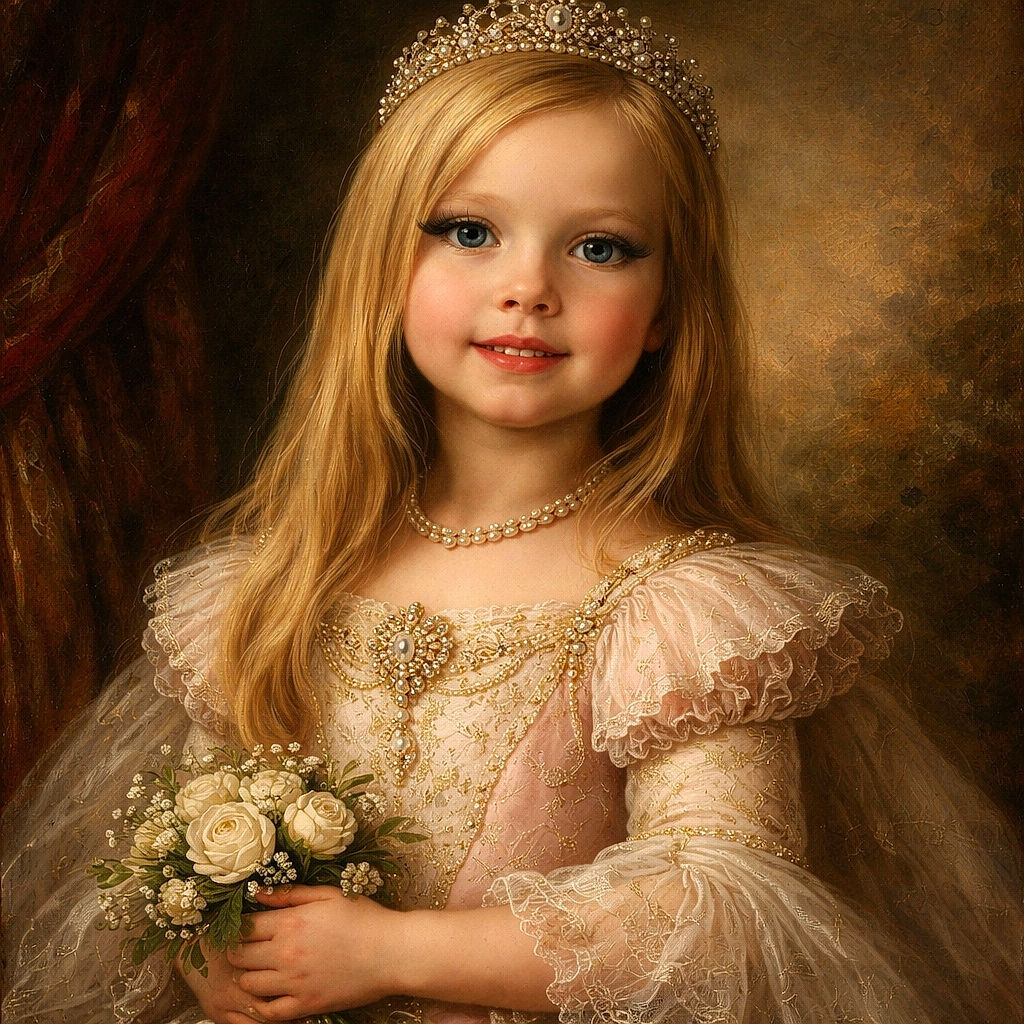 A tiny poser caught mid-smile with dramatic fake lashes and a proud sweater — part-model, part-tornado of toys in the background. Monochrome grain gives it a vintage spy-kid vibe.