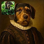 A curious dog peers through a wire fence surrounded by lush green leaves, giving a slightly inquisitive and adorable look as if asking for a walk or a treat.