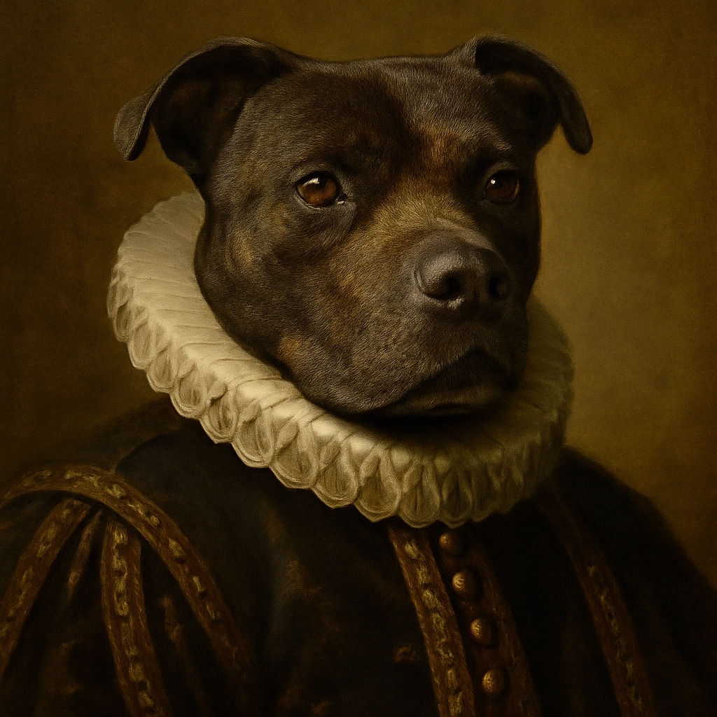 A striking close-up portrait of a black dog with a white patch on its chest, glistening with water droplets against a pitch-black background, capturing a majestic and contemplative expression.