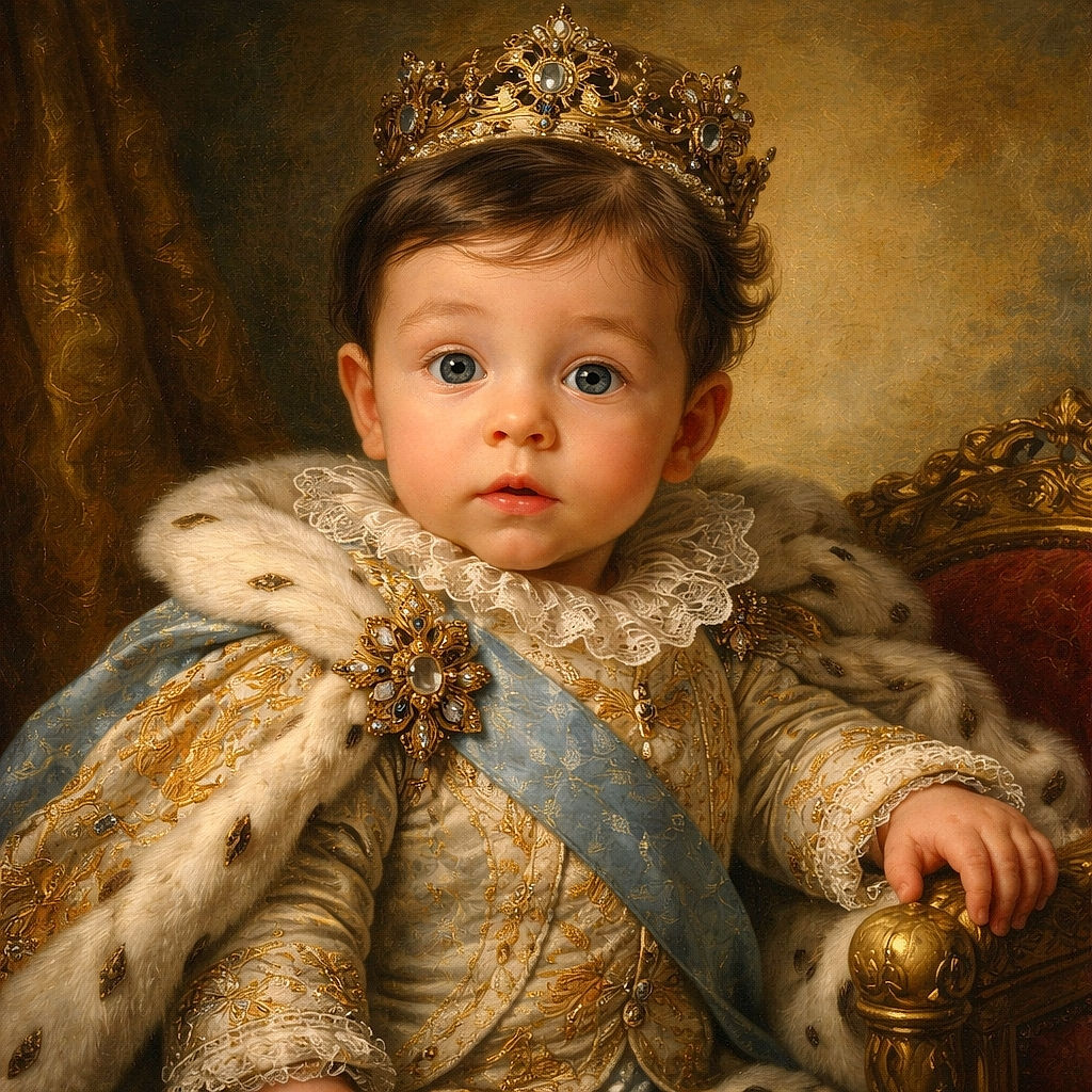 A wide-eyed baby with soft curls sits securely strapped in a car seat, looking curiously at the camera with a gentle expression, surrounded by cozy black padding and colorful toys.