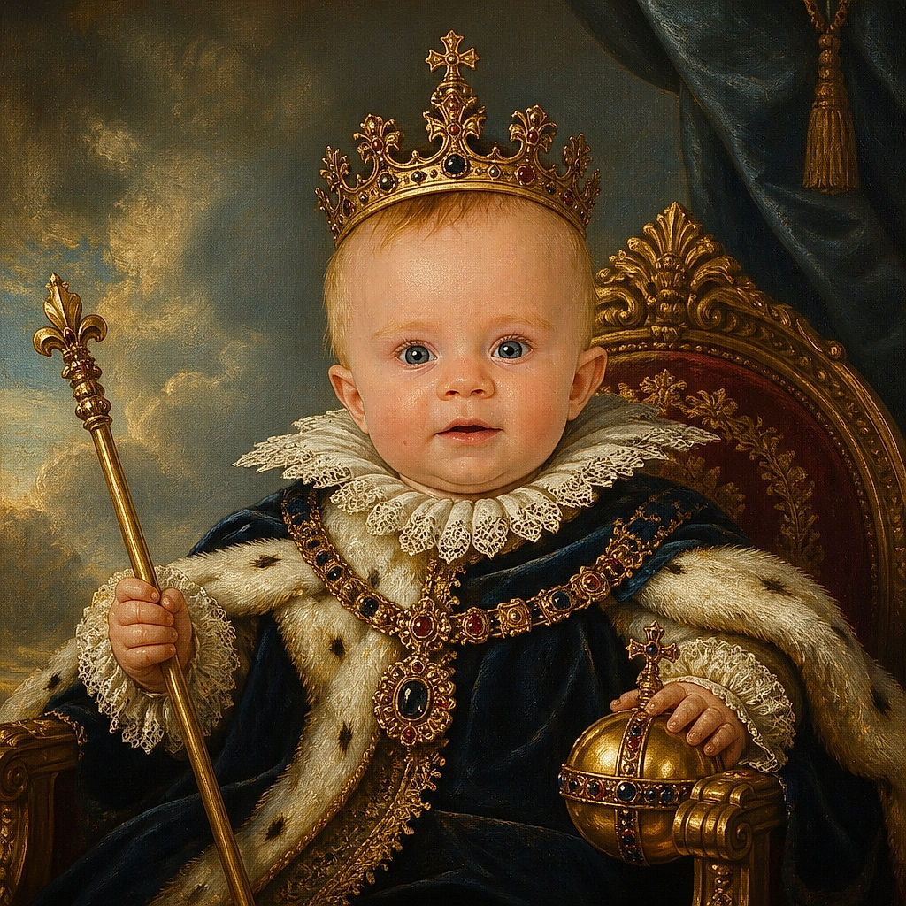 A cheerful baby lounges like the tiniest pirate captain, sporting a black “I heart the Pirates” outfit and a jaunty yellow tutu while posing dramatically on a quilted changing mat.