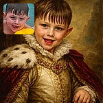 A cheeky wet-haired kid pops up from the pool with a mischievous tongue-out grin, clutching a giant yellow rubber duck like it's his sidekick — background is aqua water, edges a little pixelated from splashy action.