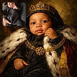 A cozy baby dressed in a black hooded onesie is being gently held, with curious eyes and a tiny hand near the mouth, all wrapped up in warmth and comfort.