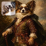 A fluffy dog is lying on a wooden floor, looking curiously upside down at the camera with big expressive eyes. Nearby, some cables and a wheel are visible, adding a casual home vibe. The photo has a WhatsApp notification overlay on top, partially covering the dog's head.