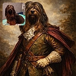 A gloriously shaggy dog sits like a furry ottoman with a perfectly groomed nose peeking through a curtain of hair — looks like someone styled a mop into a canine and it owns the room.