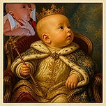 A sleepy newborn is enjoying a bottle like a tiny milk critic, while an adult hand gently supports the little one in a cozy close-up portrait.