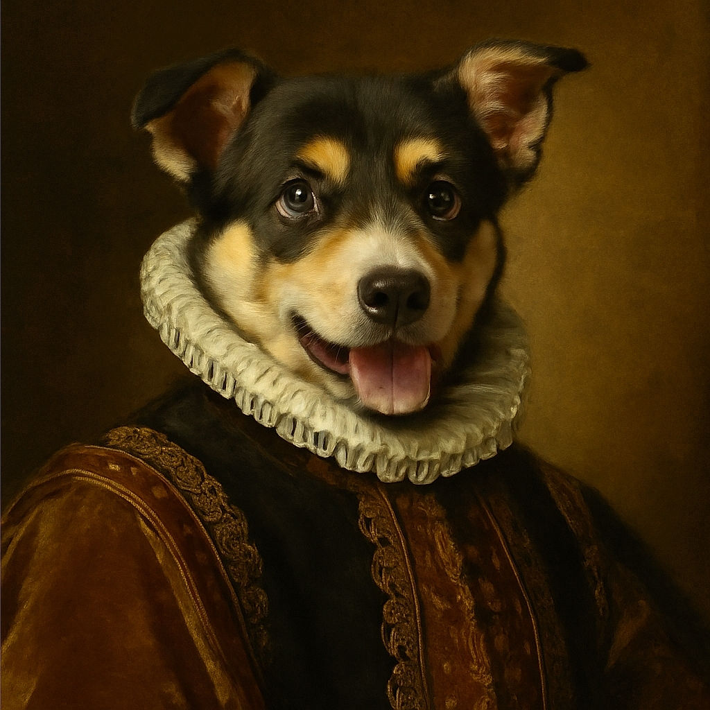 A playful puppy with one blue eye and one brown eye is being held in someone's arms outdoors on a grassy patch. The puppy is sticking its tongue out happily, with a bit of grass caught in its mouth, looking like it's ready for some fun. The person holding the pup wears a black shirt with a leopard print sleeve, adding a touch of wild style to the cozy moment.