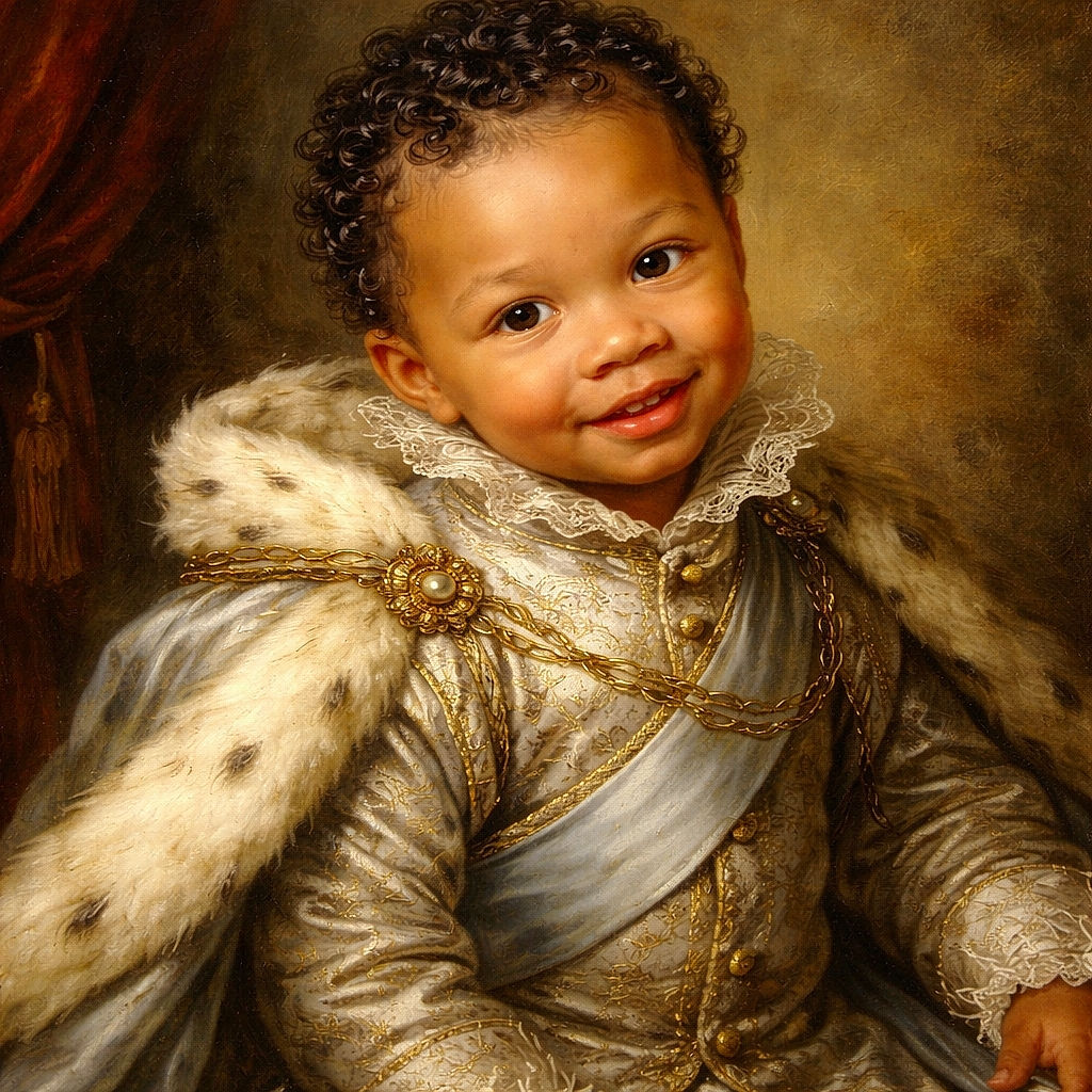 A cheeky little explorer has claimed a cardboard box as a royal throne — curly hair, bright eyes and a gummy grin staring up at the camera while one socked foot peeks out like proof of ownership.
