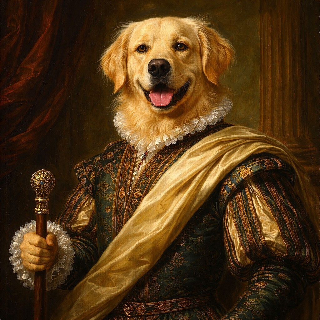 A sunlit golden retriever peers through a window with tongue out and a grin that says 'walk?' — framed by a bike seat and a backyard brick wall, like a friendly neighbor who knows all the secrets of the garden.