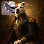 A patient dog striking a 'who, me?' pose beside a shiny white car—leash taut, one ear flopped, looking like it knows all the neighborhood gossip while basking in the sun on the pavement.