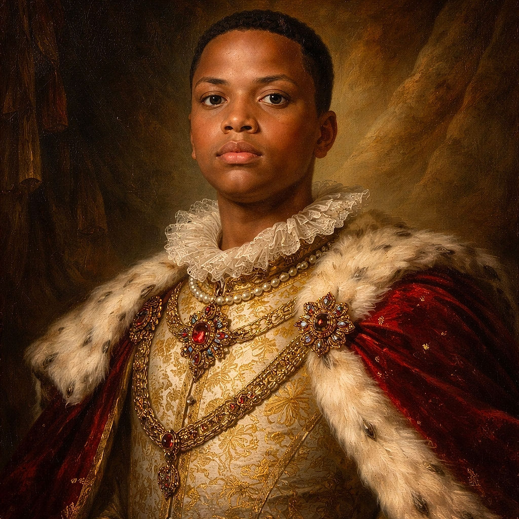 A giant baby face plastered as a tablet wallpaper with a taped phone showing another child's portrait awkwardly overlapping it — surrounded by app icons, a green kid-proof case and snack packaging. Looks like a family photo mashup caught mid-chaos.