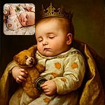 A peaceful baby snoozes soundly, cuddling a fuzzy teddy bear while dressed in cozy pumpkin-patterned pajamas, nestled in a soft, comforting blanket.